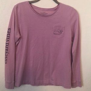 Long-Sleeve Vintage Whale Graphic Pocket T-Shirt